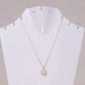 Rose Halo Solitaire Pendant Necklace