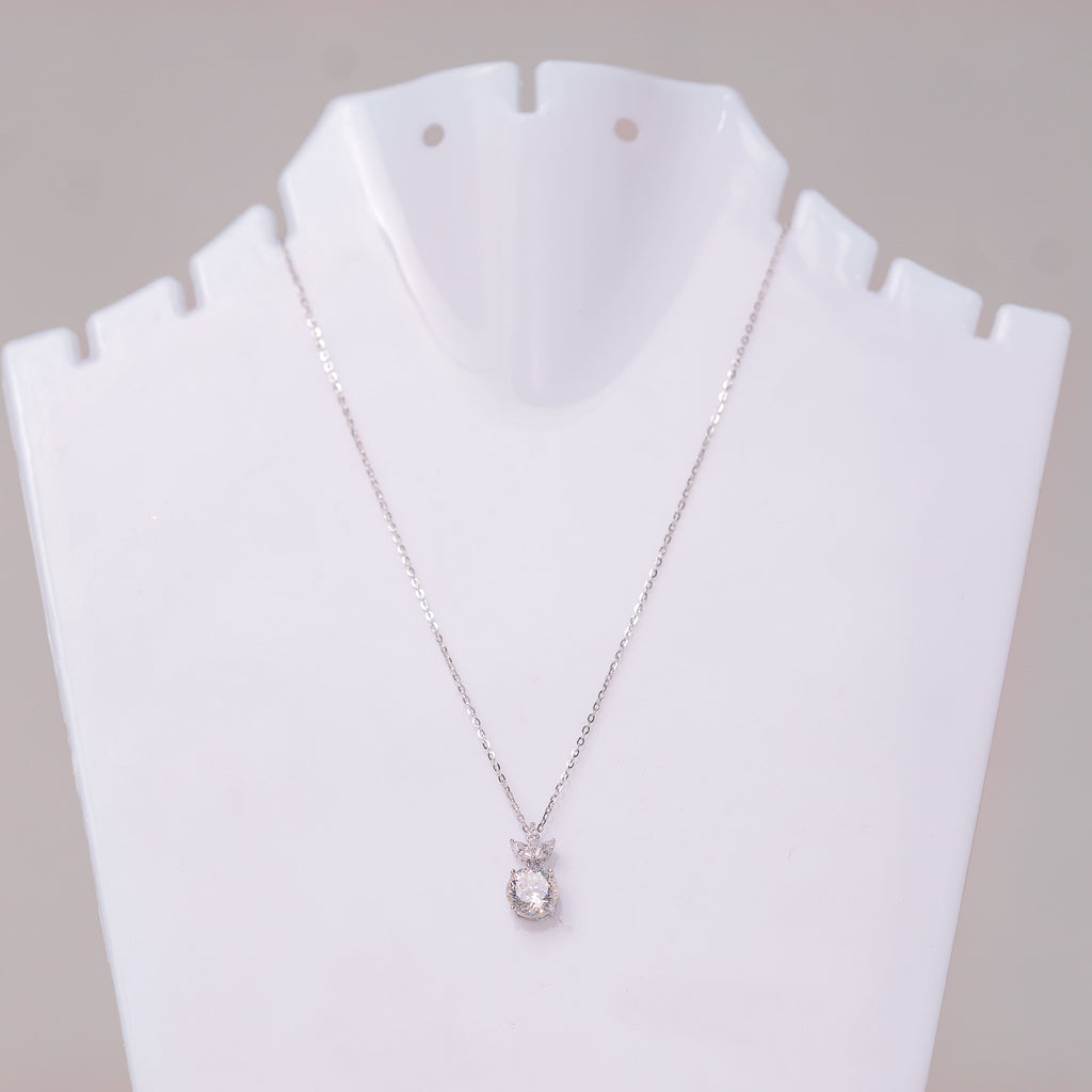 Petal Crown Solitaire Pendant Necklace