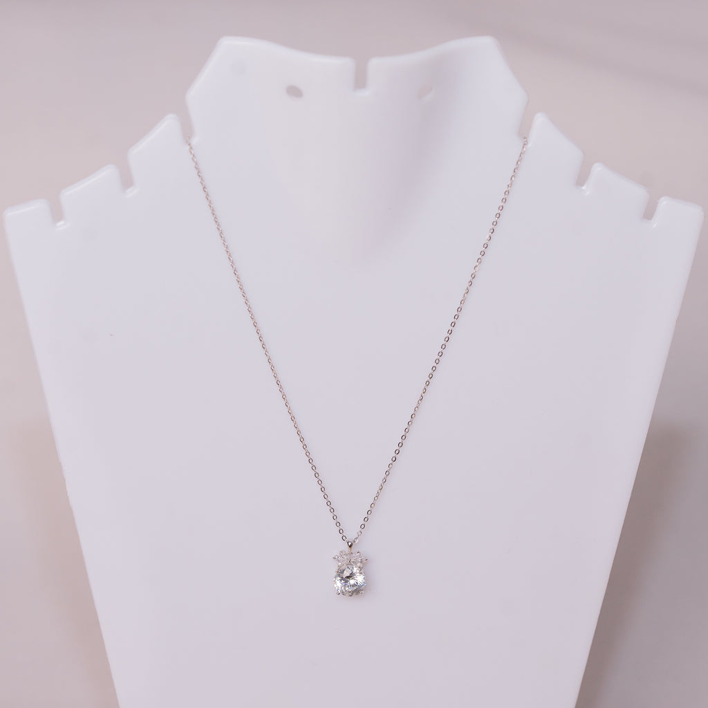 Marquise Crown Solitaire Pendant Necklace