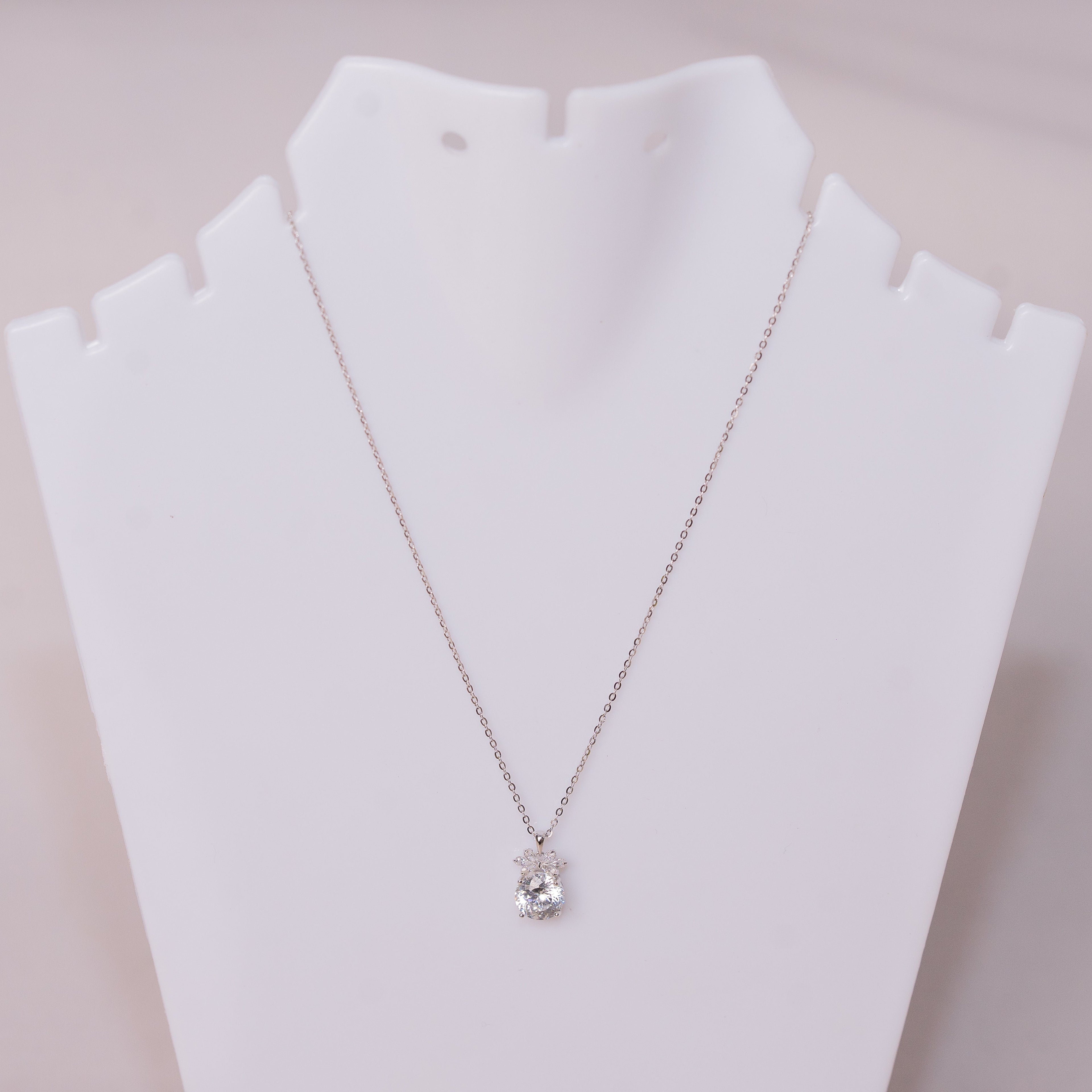 Marquise Crown Solitaire Pendant Necklace