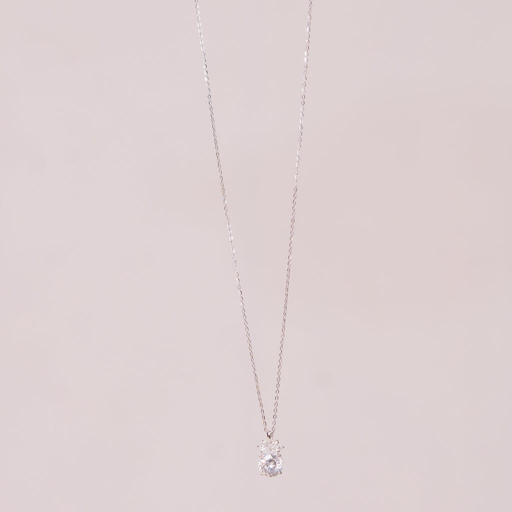 Marquise Crown Solitaire Pendant Necklace