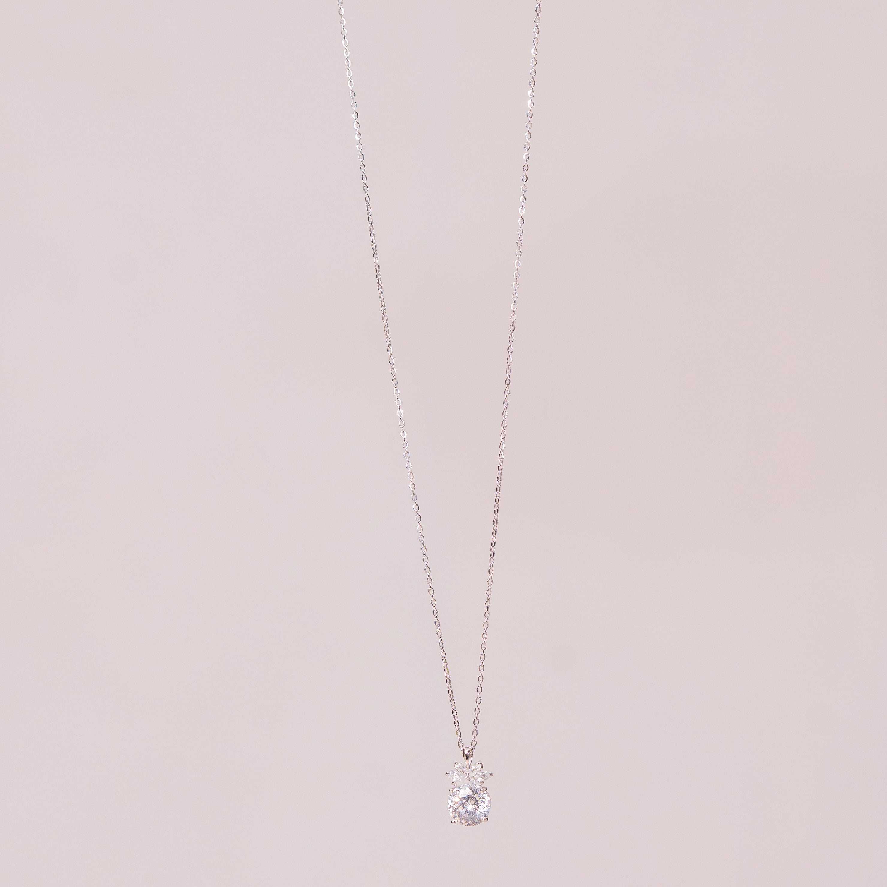 Marquise Crown Solitaire Pendant Necklace