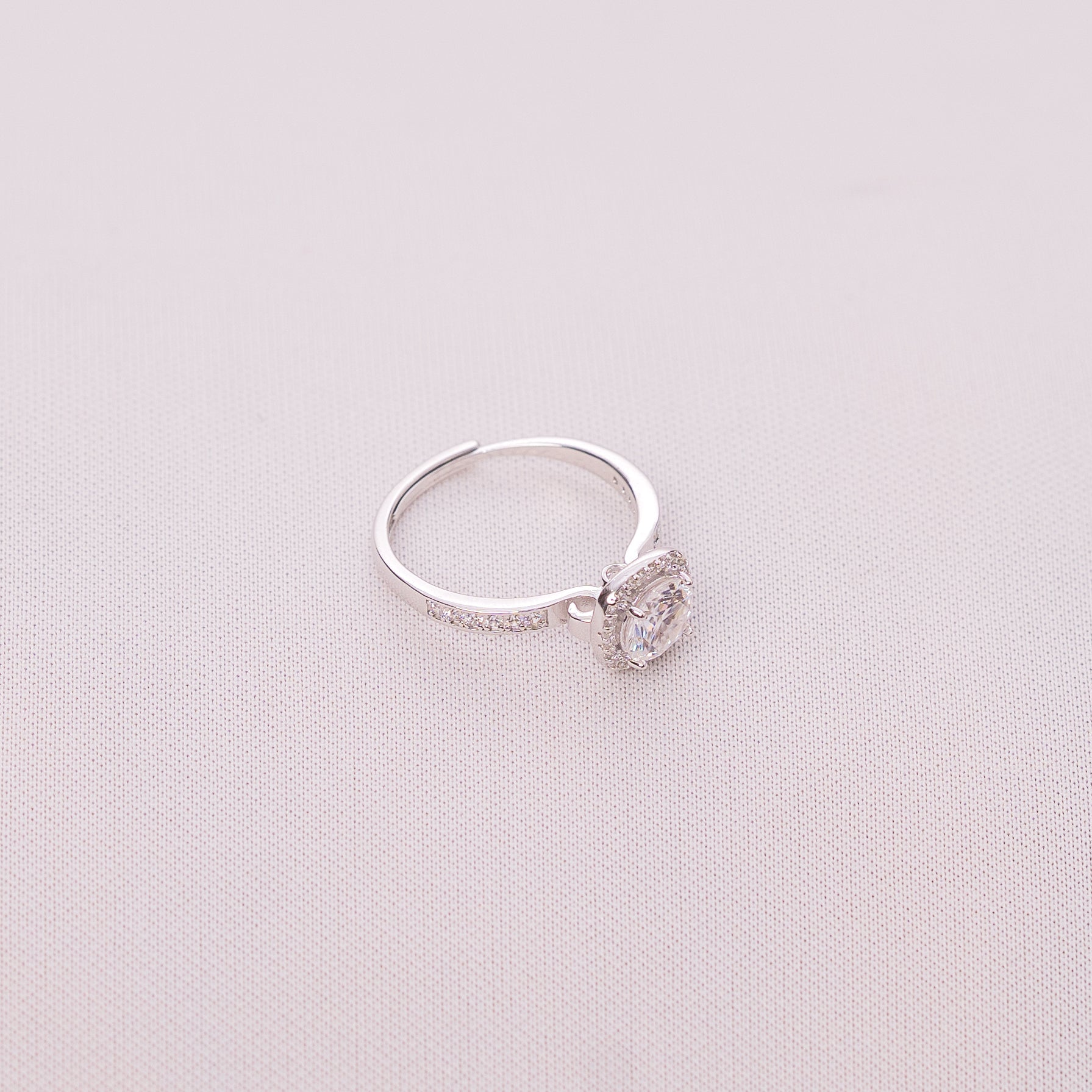 Cushion Halo Solitaire Ring