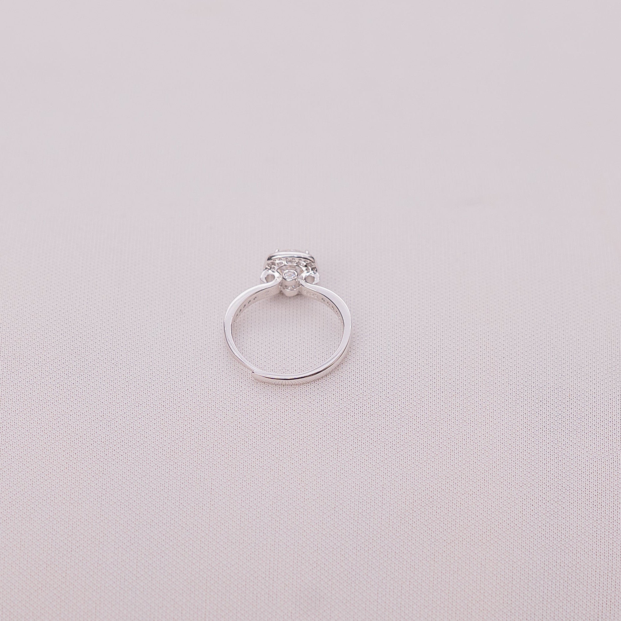 Cushion Halo Solitaire Ring