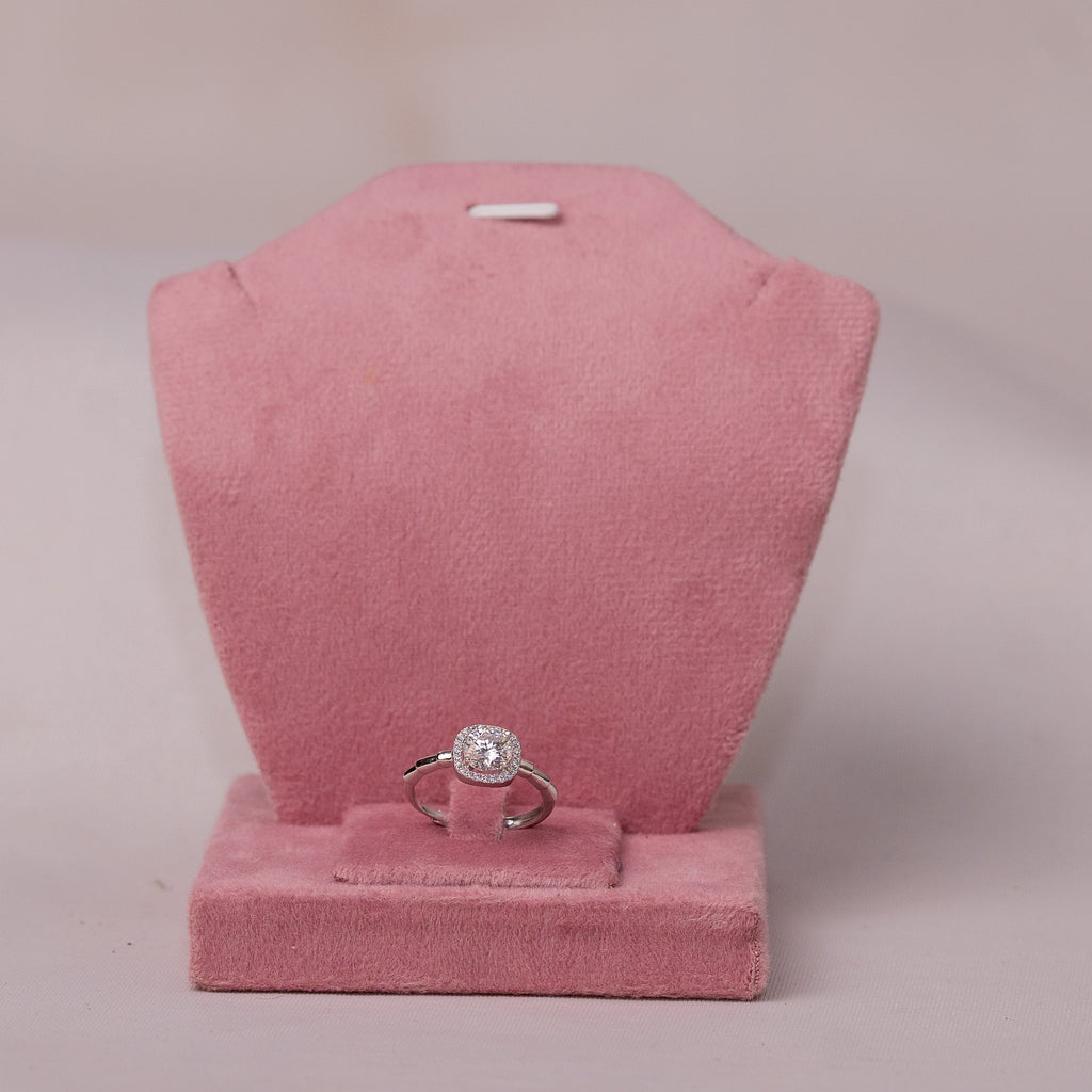 Cushion Halo Solitaire Ring