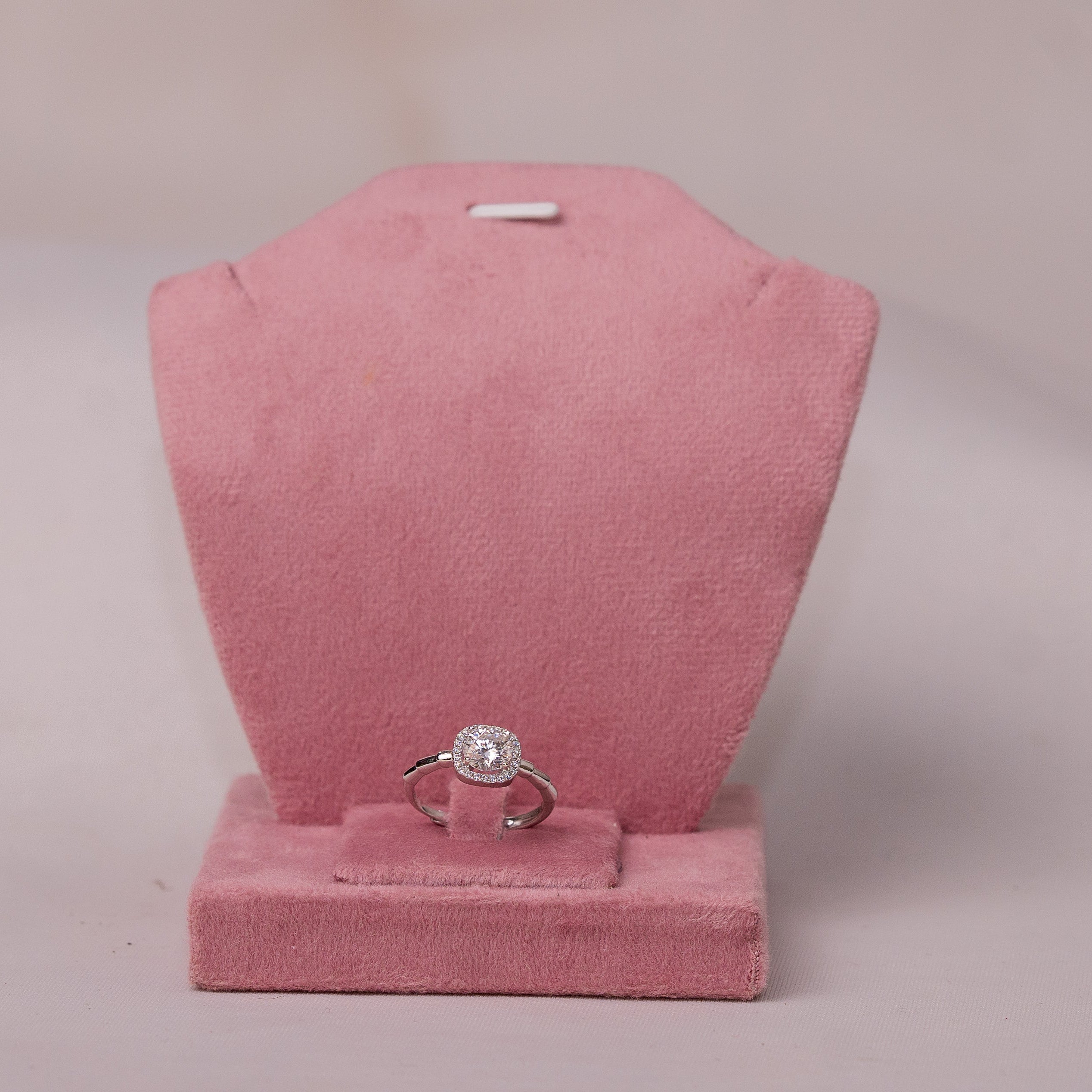 Cushion Halo Solitaire Ring