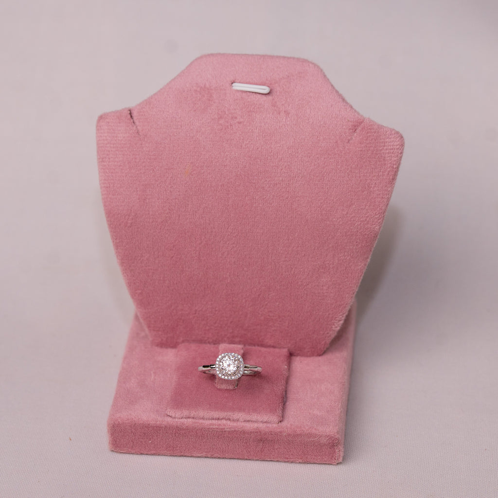 Cushion Halo Solitaire Ring
