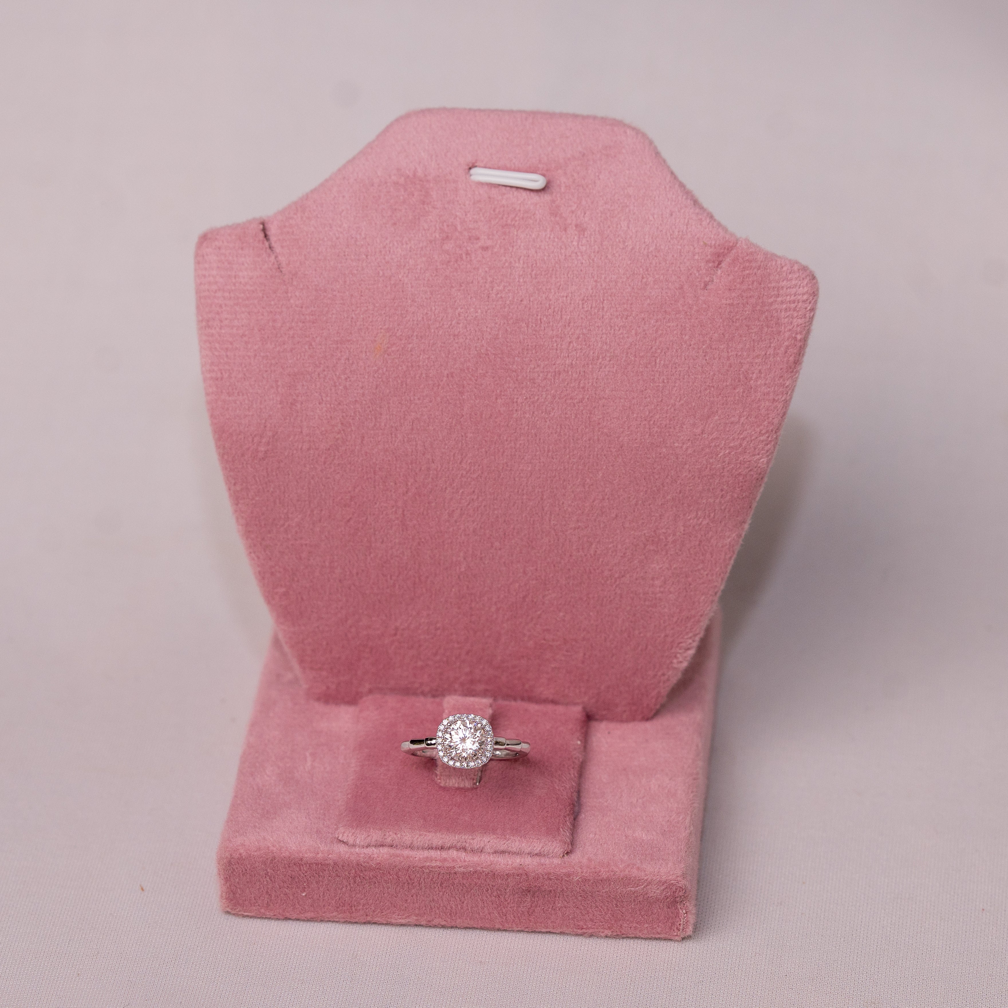 Cushion Halo Solitaire Ring