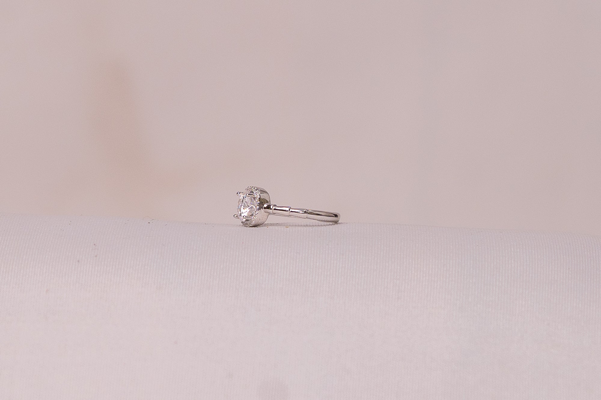 Cushion Halo Solitaire Ring