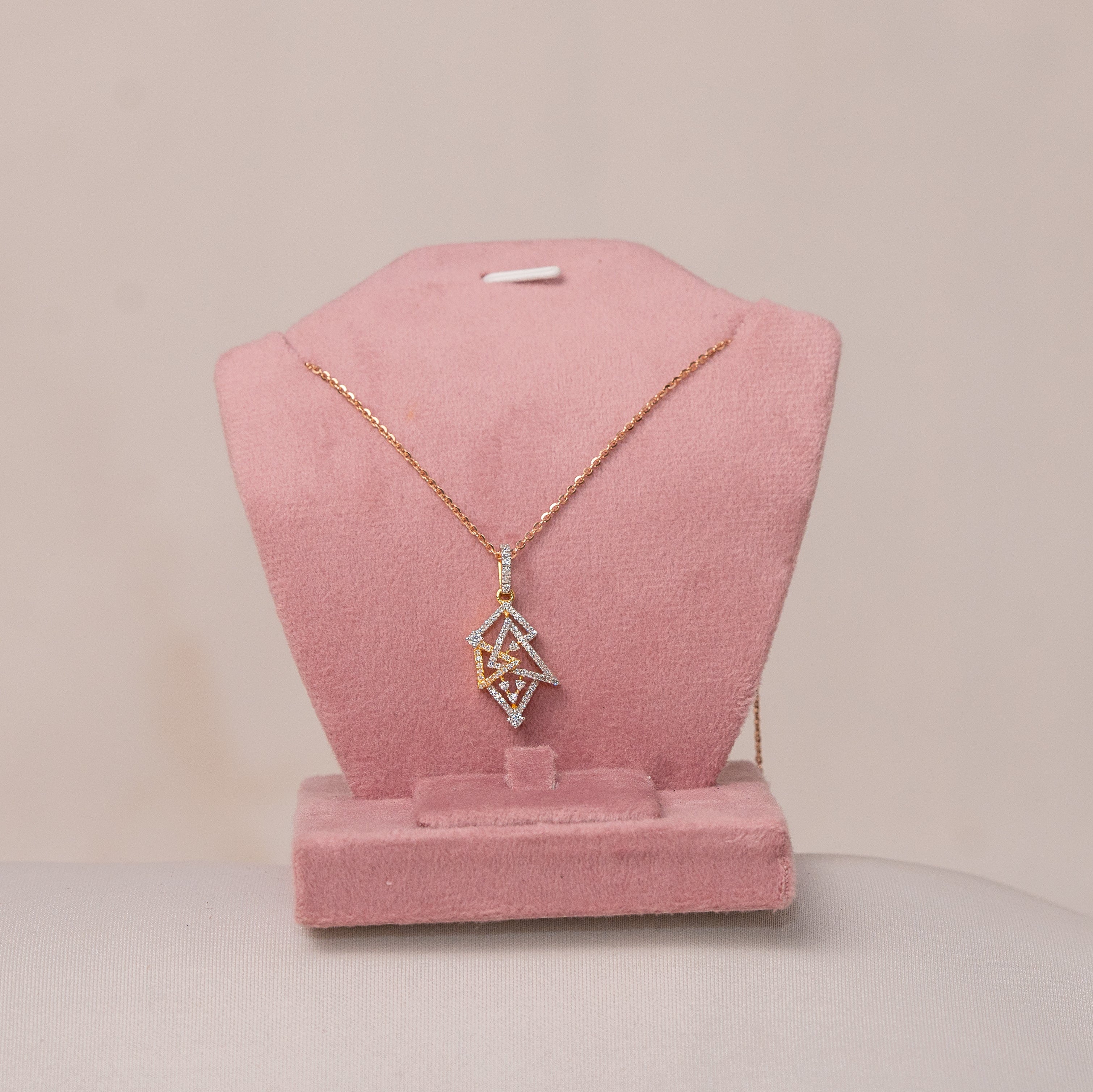 Origami Geometric Pendant Necklace