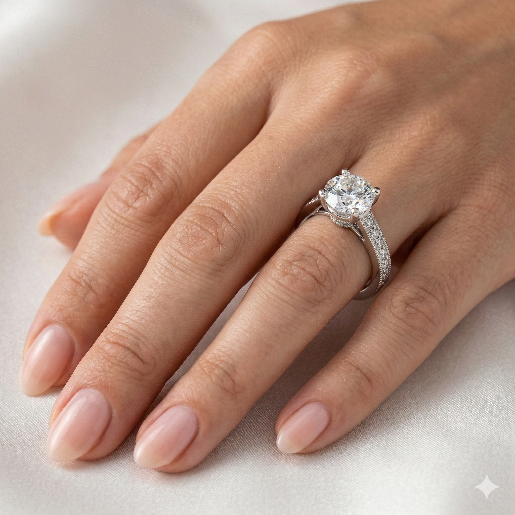 Milgrain Cathedral Solitaire Ring