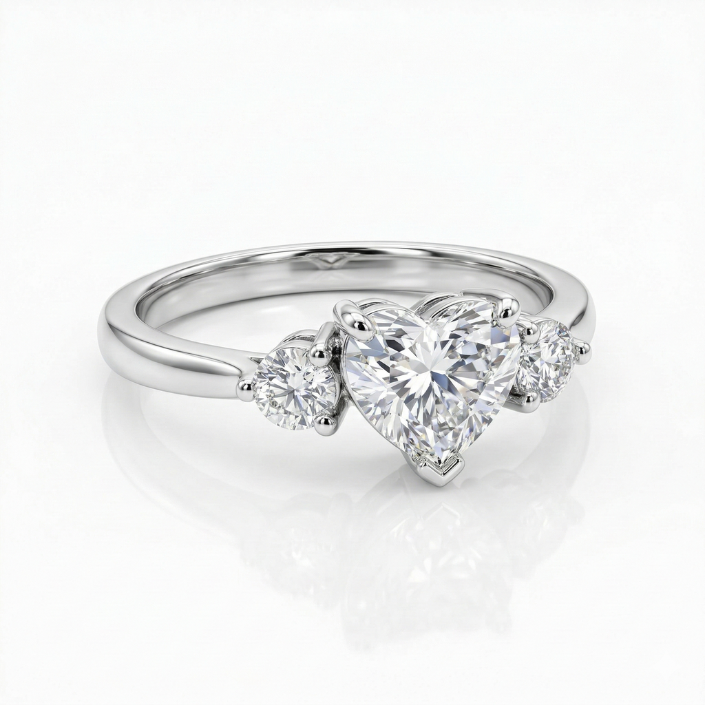 Heart Trilogy Solitaire Ring