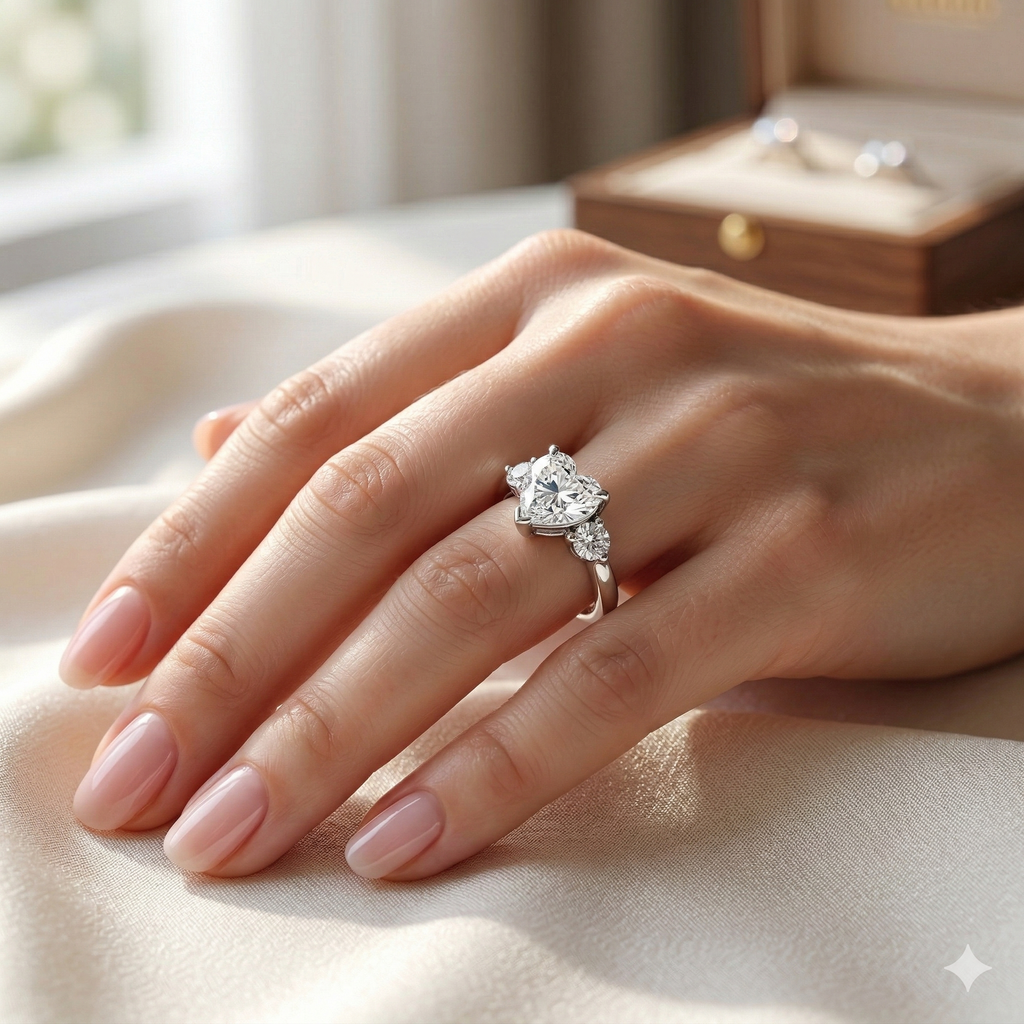 Heart Trilogy Solitaire Ring