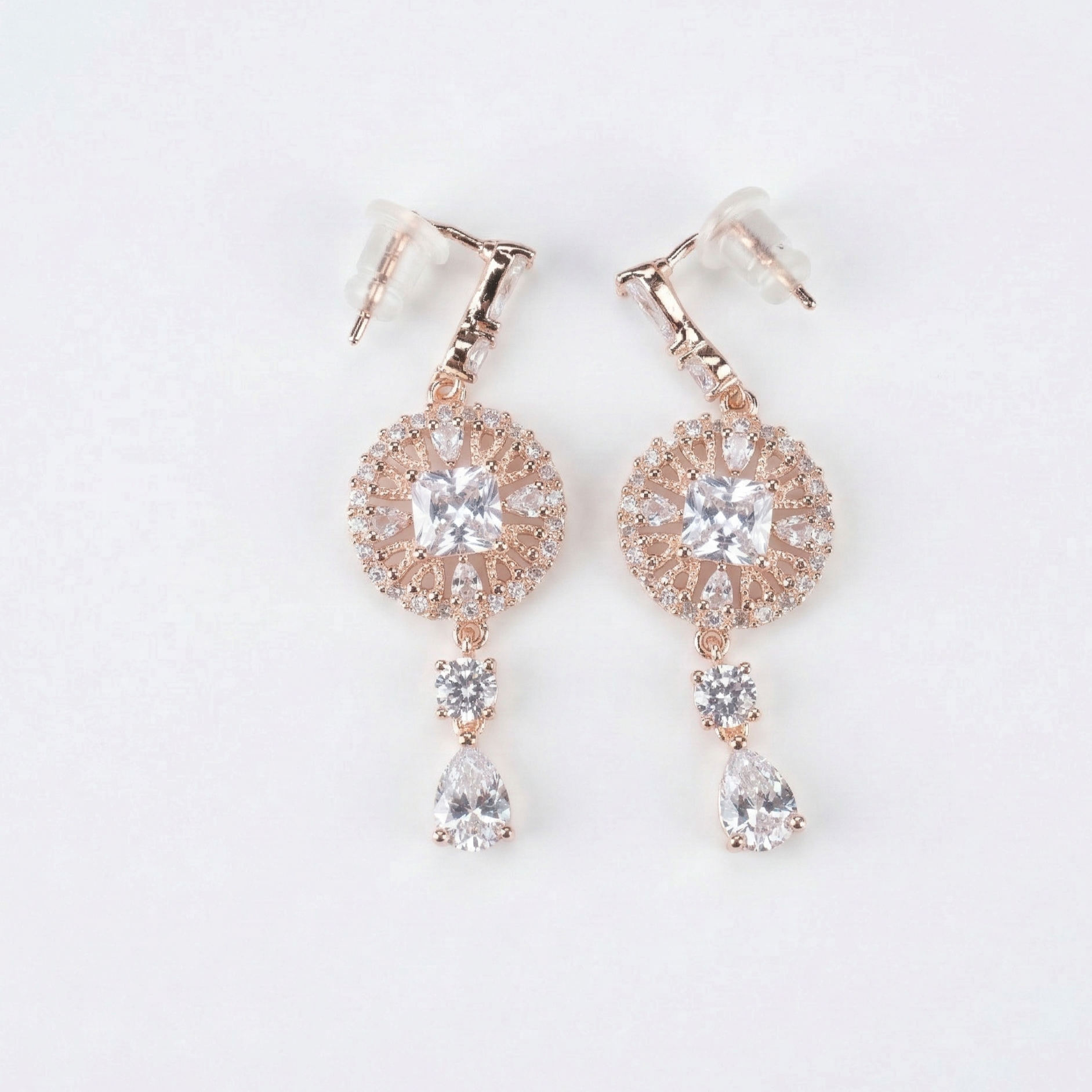 Rose Gold Vintage Chandelier Drop Earrings