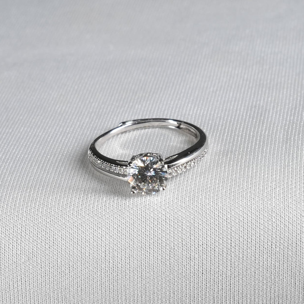 Milgrain Crown Solitaire Ring