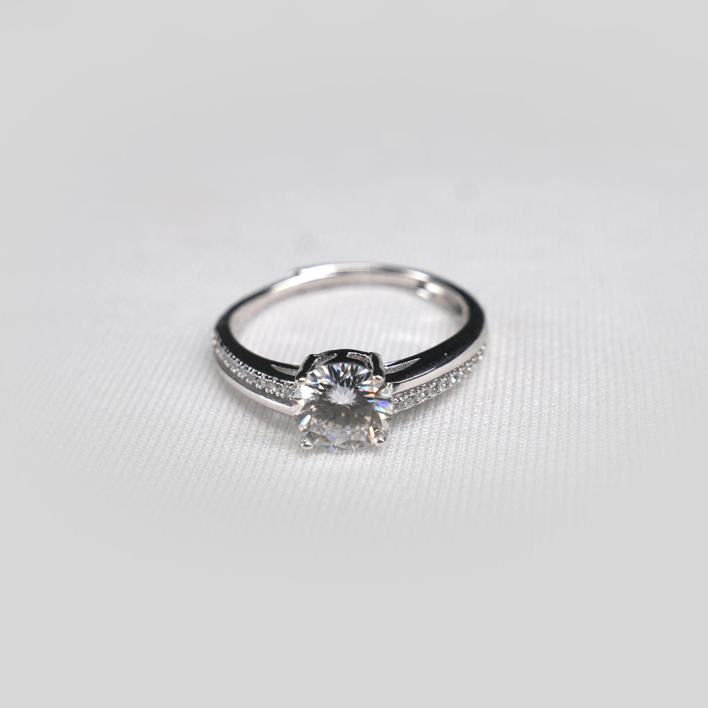 Milgrain Crown Solitaire Ring