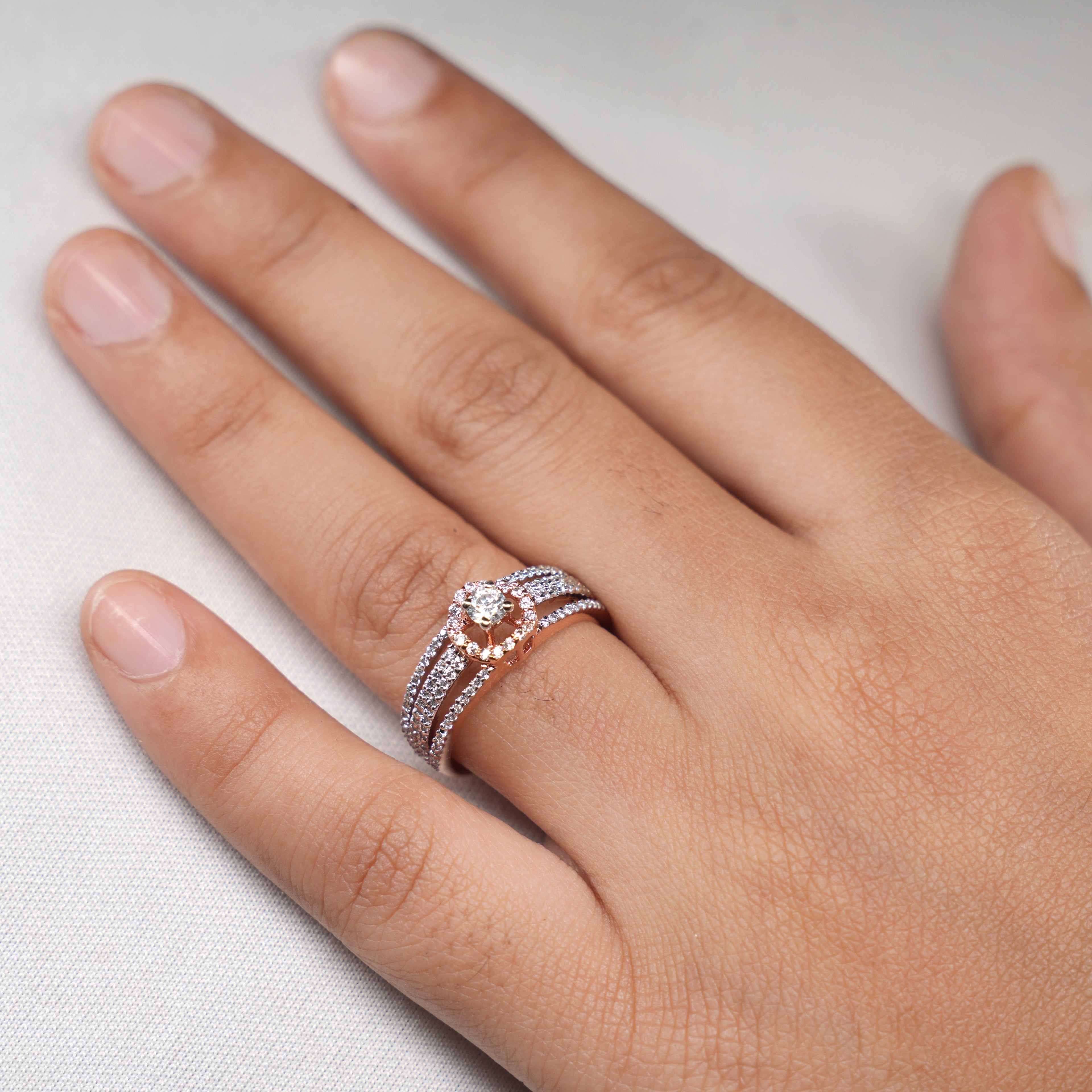 Halo Solitaire Ring