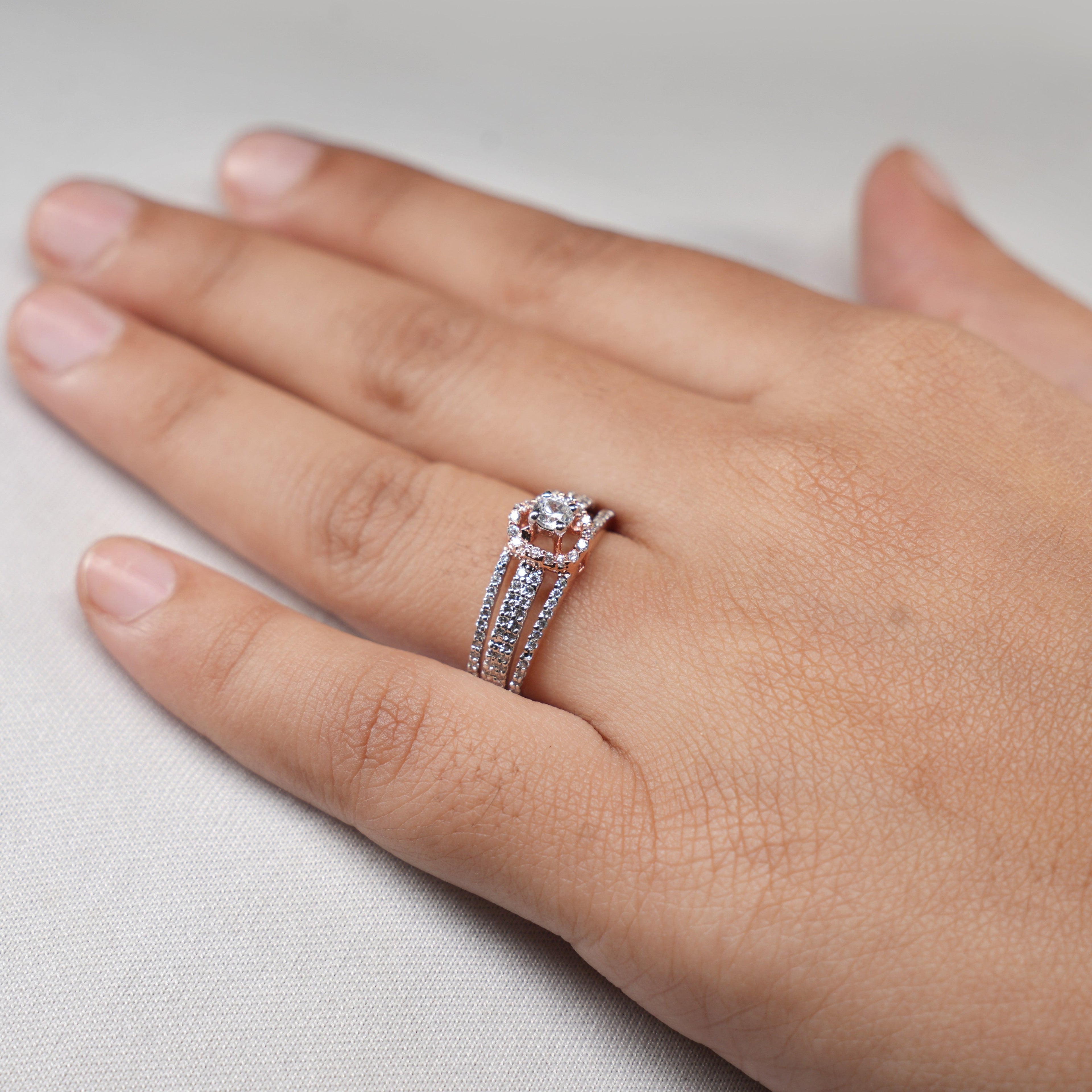 Halo Solitaire Ring