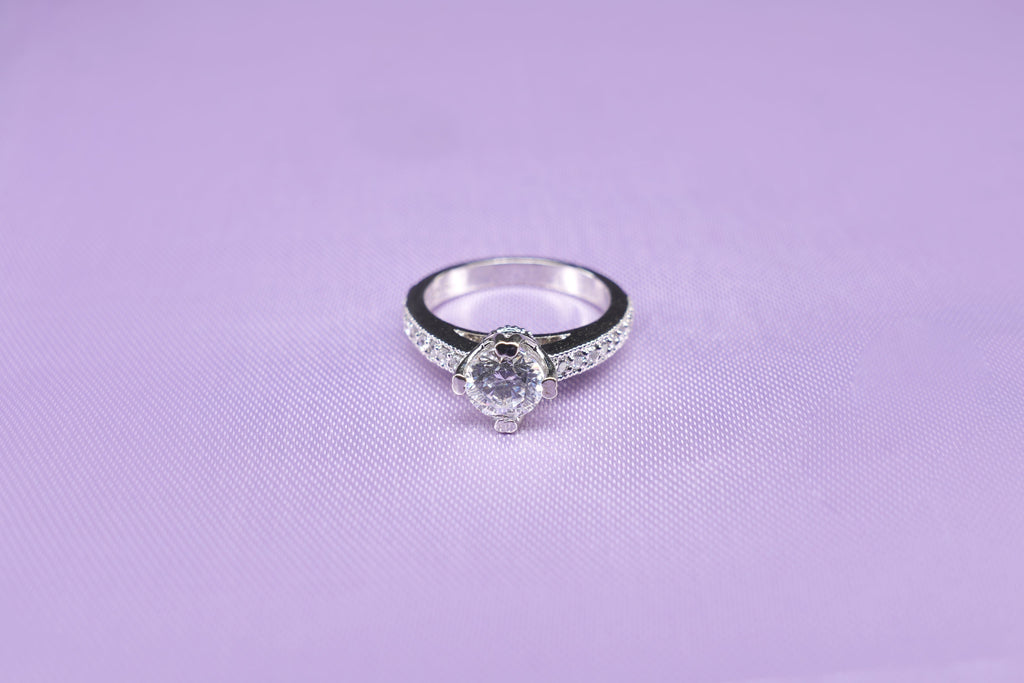 Milgrain Cathedral Solitaire Ring