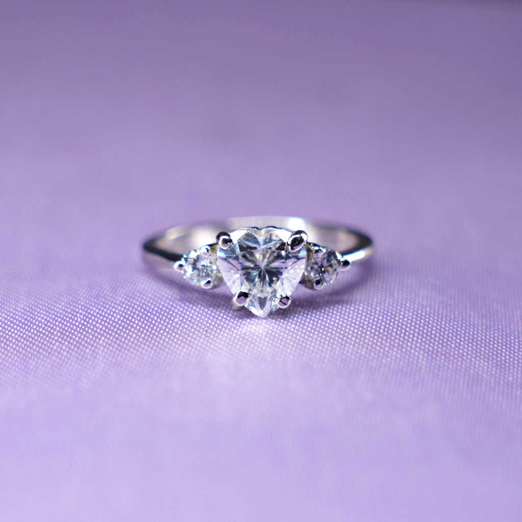 Heart Trilogy Solitaire Ring