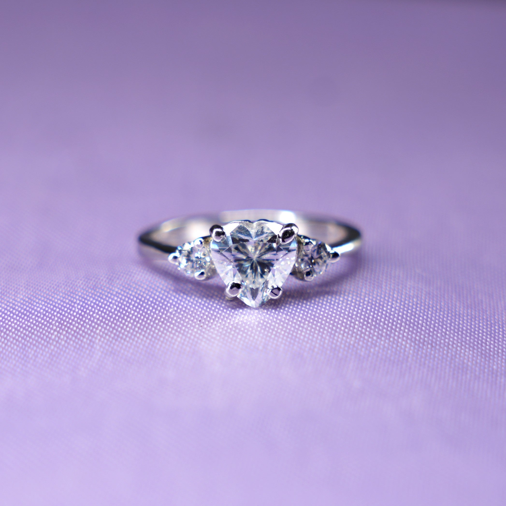 Heart Trilogy Solitaire Ring