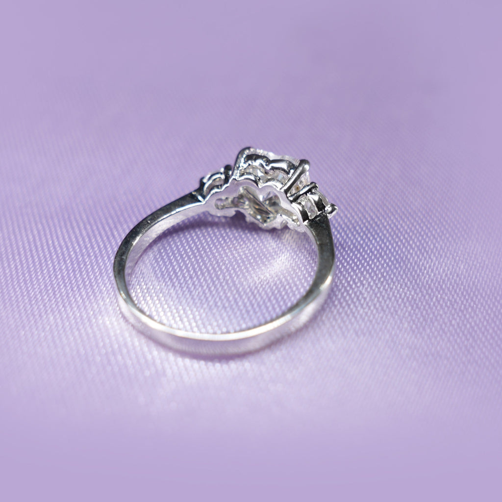 Heart Trilogy Solitaire Ring