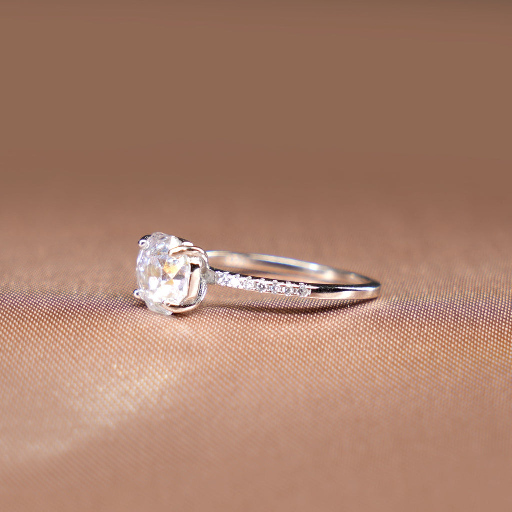 Asscher Solitaire Pavé Ring
