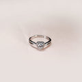Heart Halo Twist Band Ring