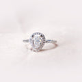 Pear Halo Pavé Solitaire Ring