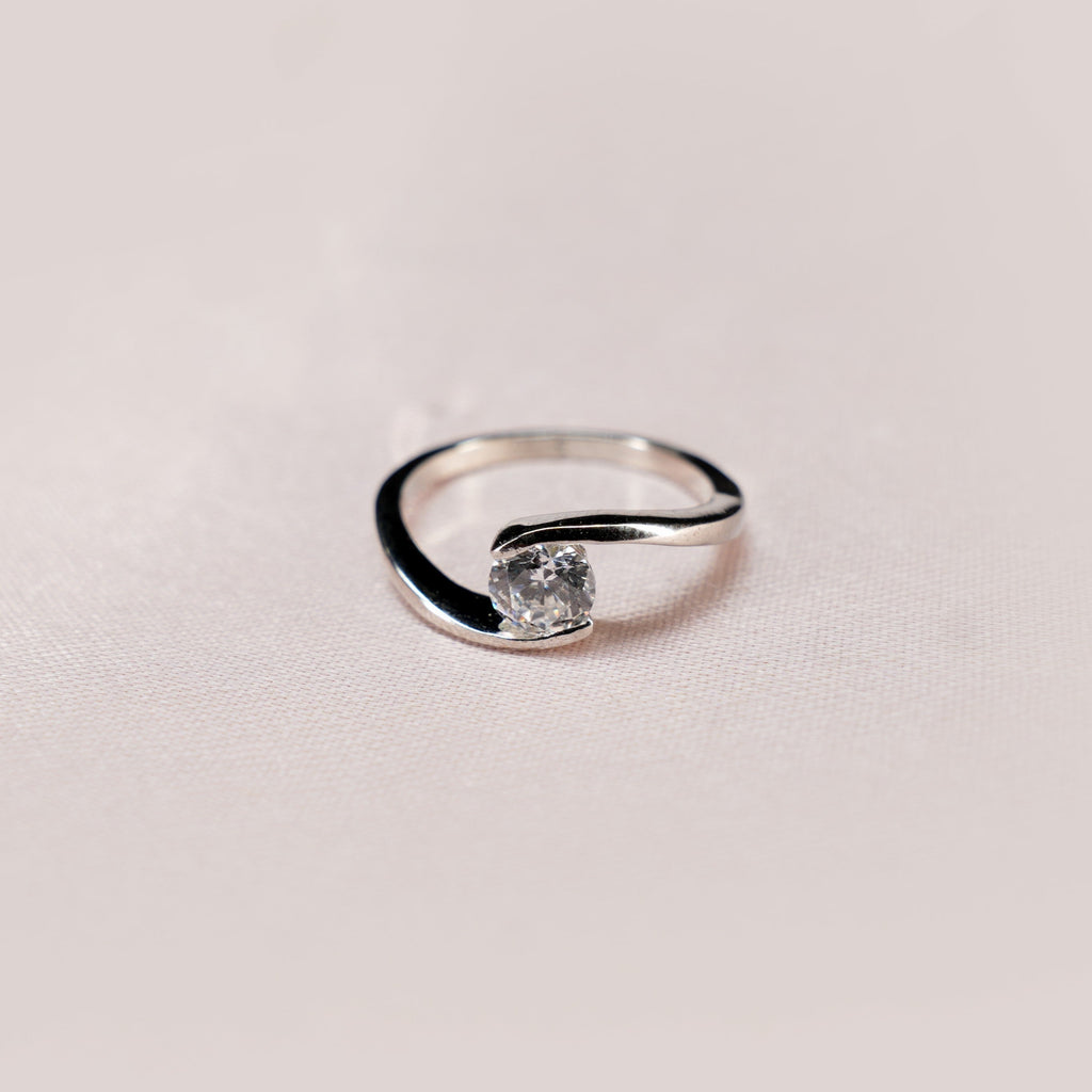Bypass Tension Solitaire Ring