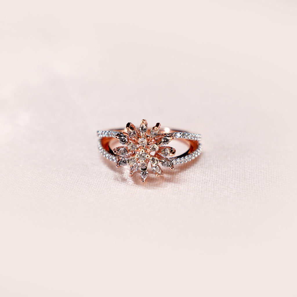 Rose Gold Bloom Starburst Ring