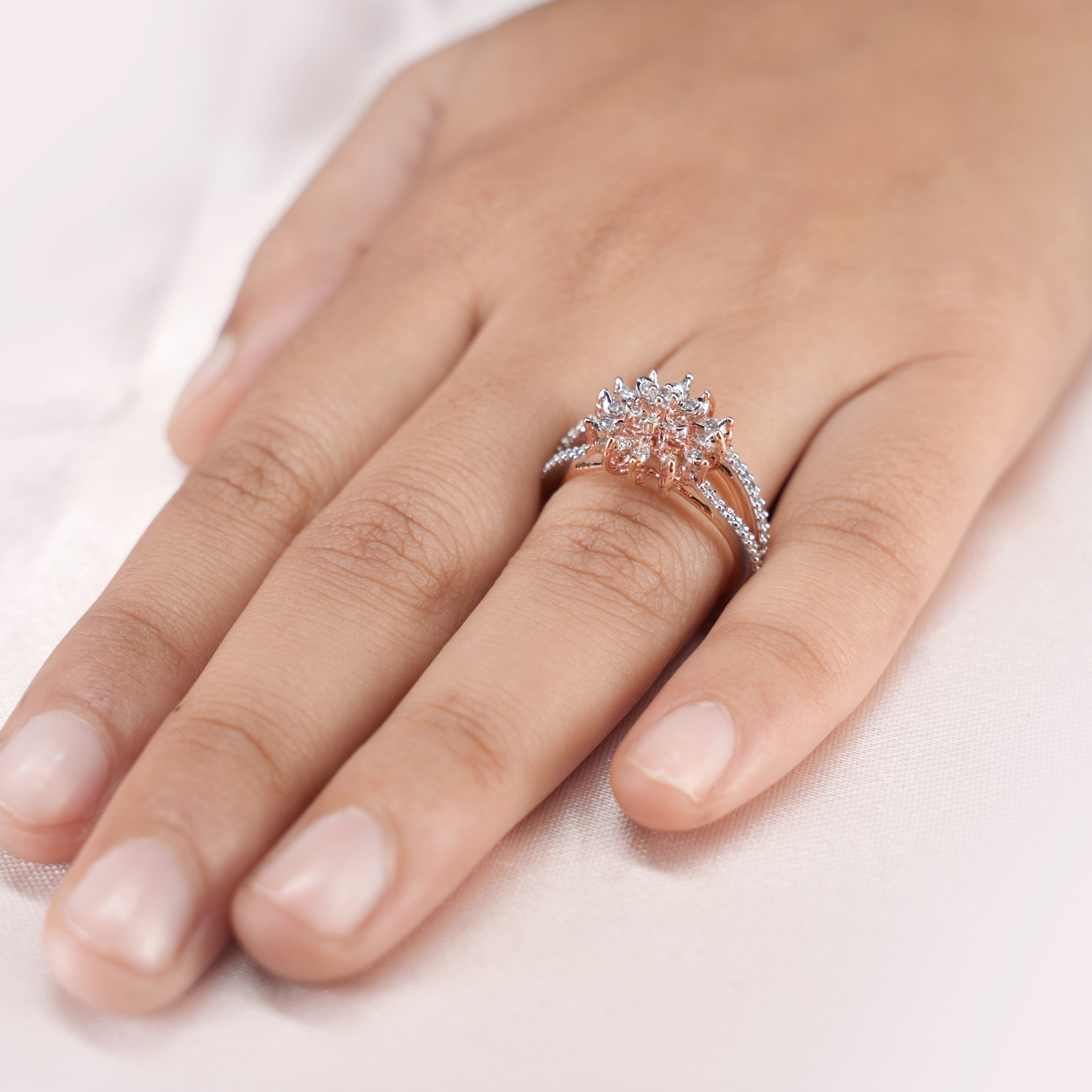 Rose Gold Bloom Starburst Ring