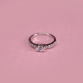 Oval Solitaire Graduating Pavé Ring