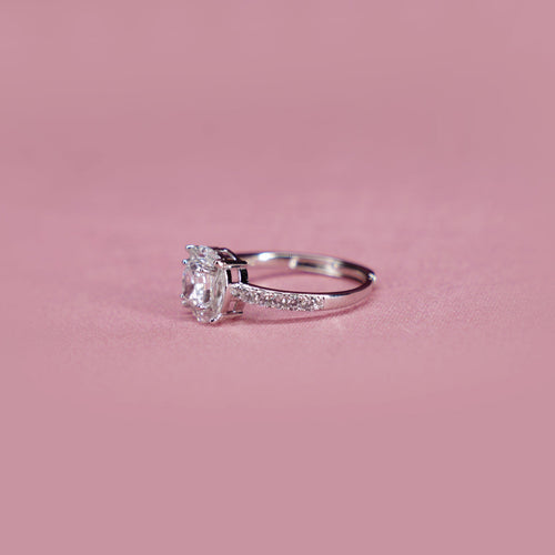 Cushion Cut Solitaire Pavé Ring