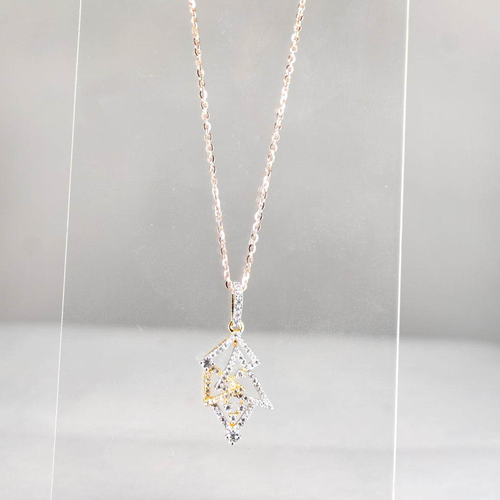 Origami Geometric Pendant Necklace