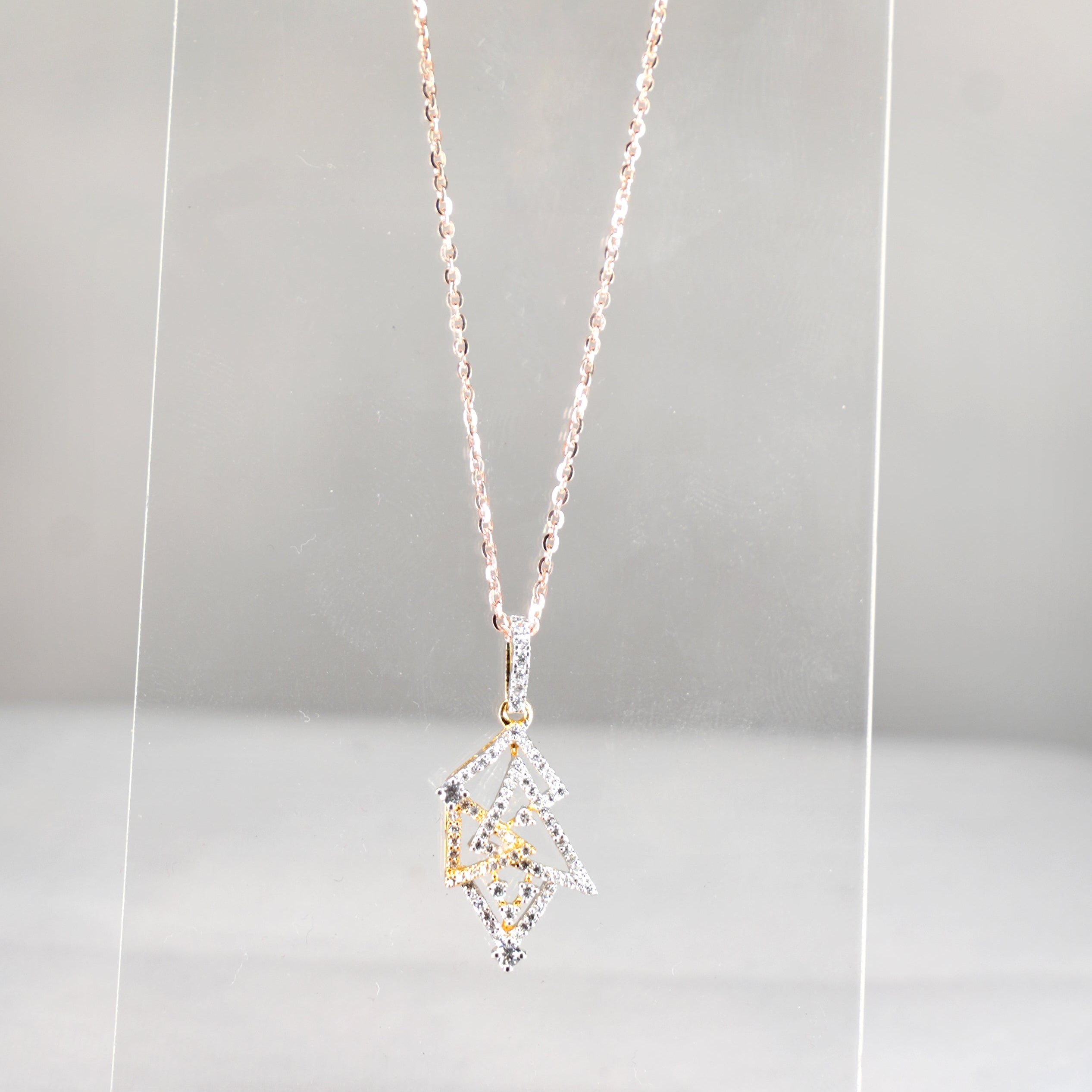 Origami Geometric Pendant Necklace