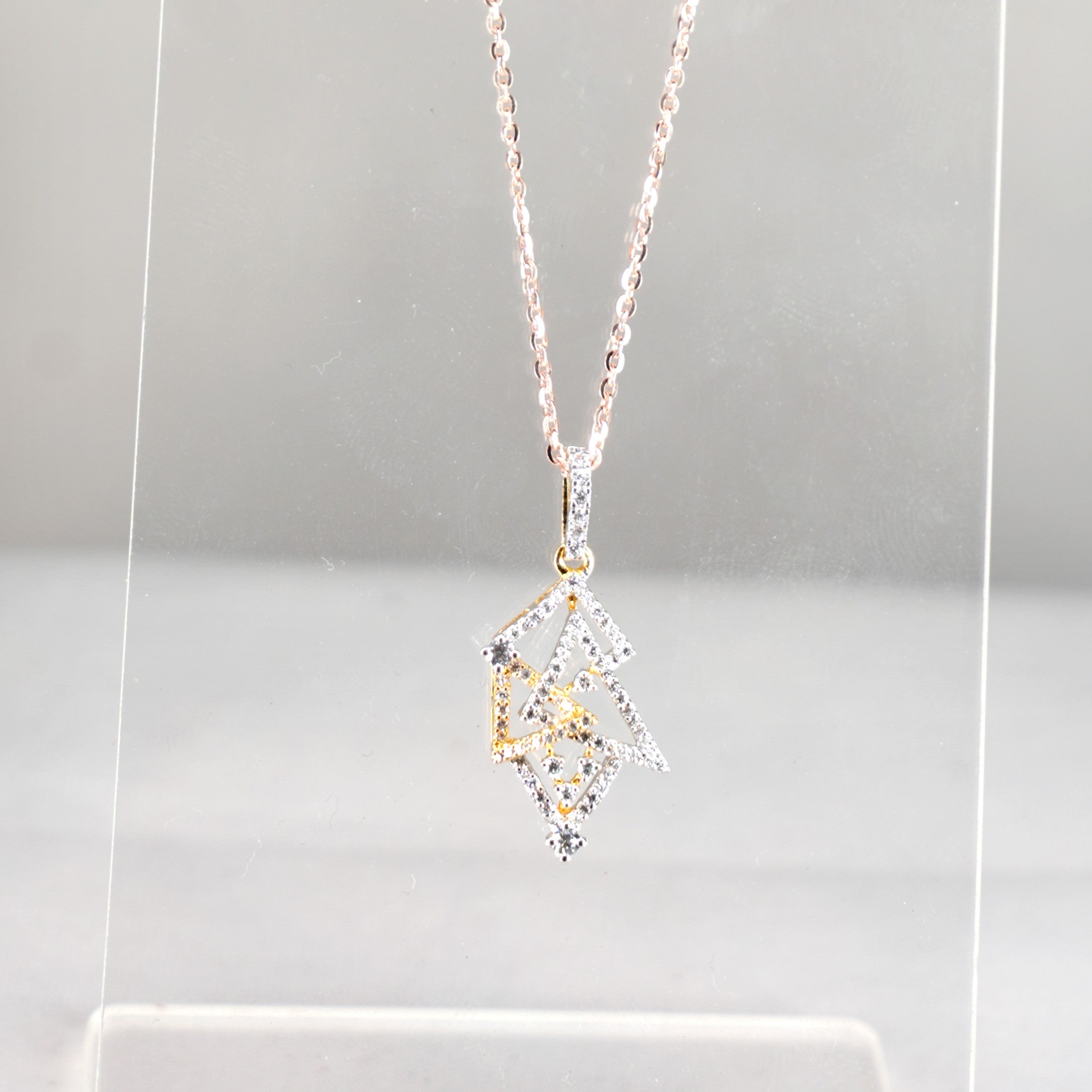 Origami Geometric Pendant Necklace