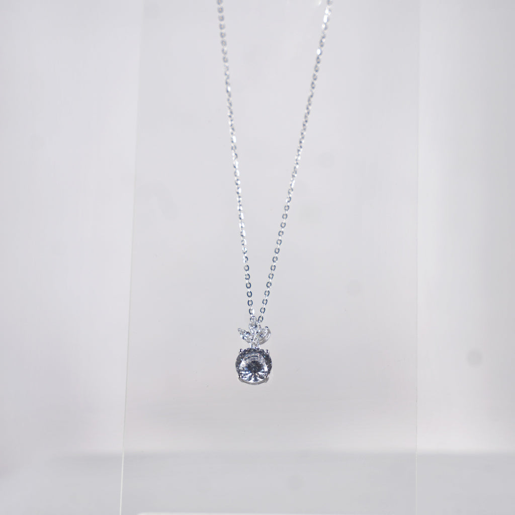 Petal Crown Solitaire Pendant Necklace