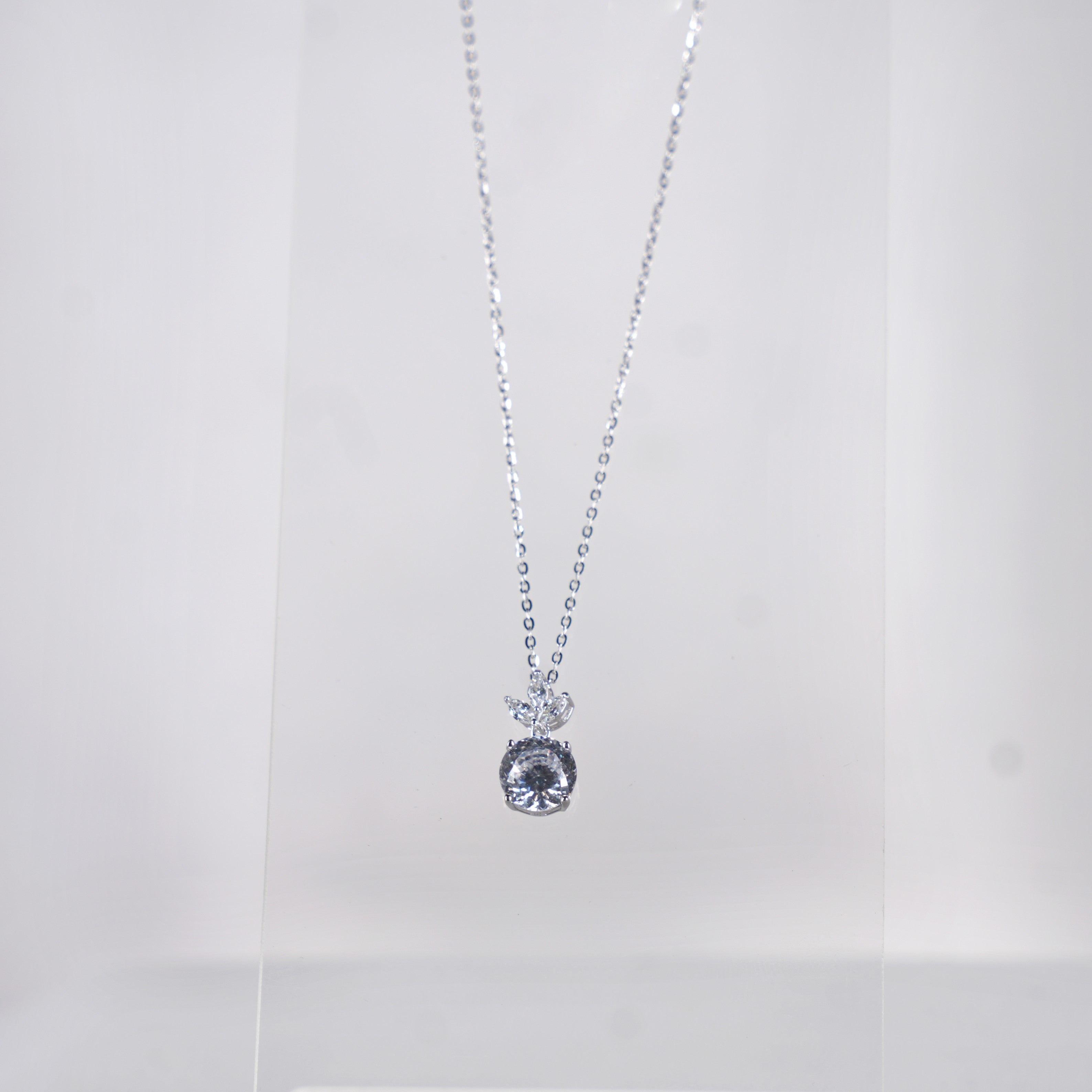 Petal Crown Solitaire Pendant Necklace
