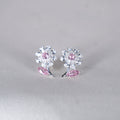 Pink Blossom Flower Stud Earrings